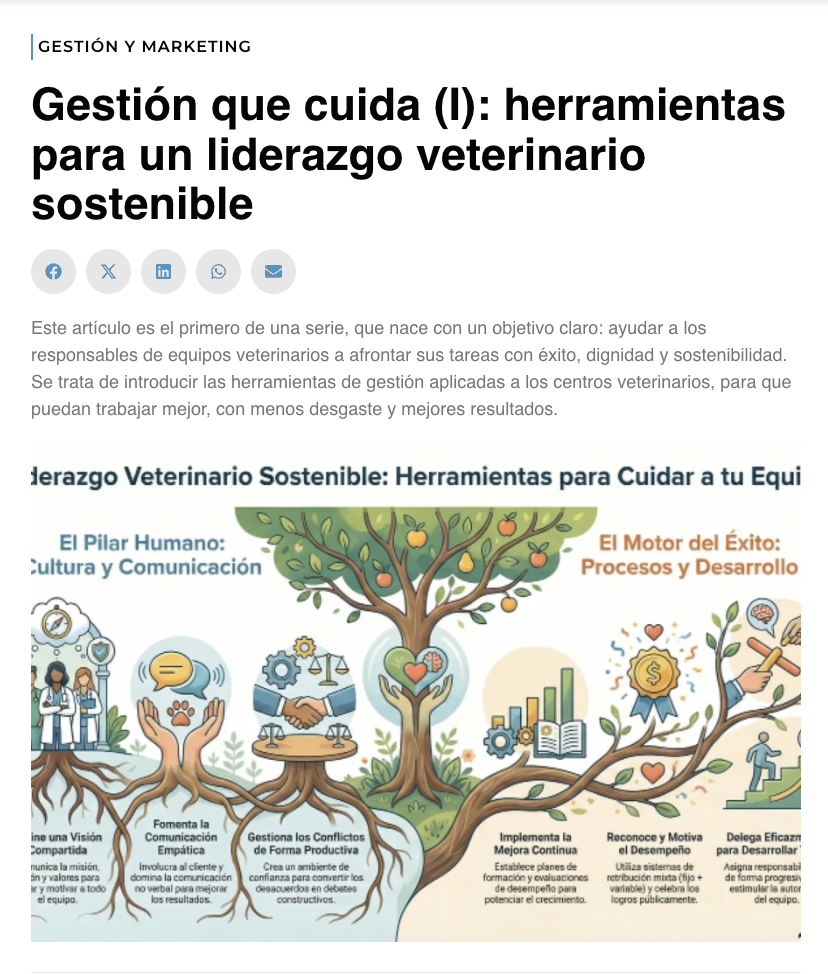 Gestión que cuida (I): Herramientas para un Liderazgo Veterinario Sostenible